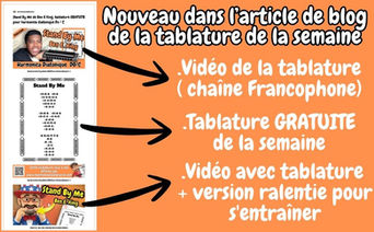Chaque semaine, la newsletter contiendra un lien vers le blog où tu trouveras :
En haut : la vidéo de ma chaîne française principale.
Au milieu : la tablature à imprimer.
En bas : la vidéo de la nouvelle chaîne (avec une version lente pour s'entraîner, idéal pour les débutants).
Merci encore de ton soutien pour faire grandir notre communauté !