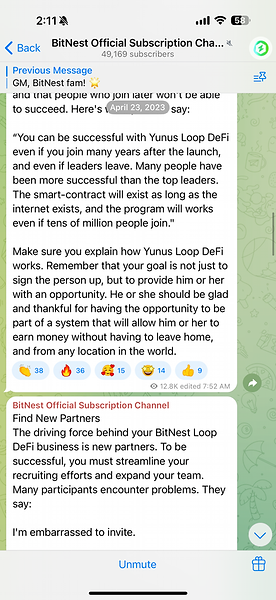Screenshot3 of official Bitnest Telegram 6-9-2025