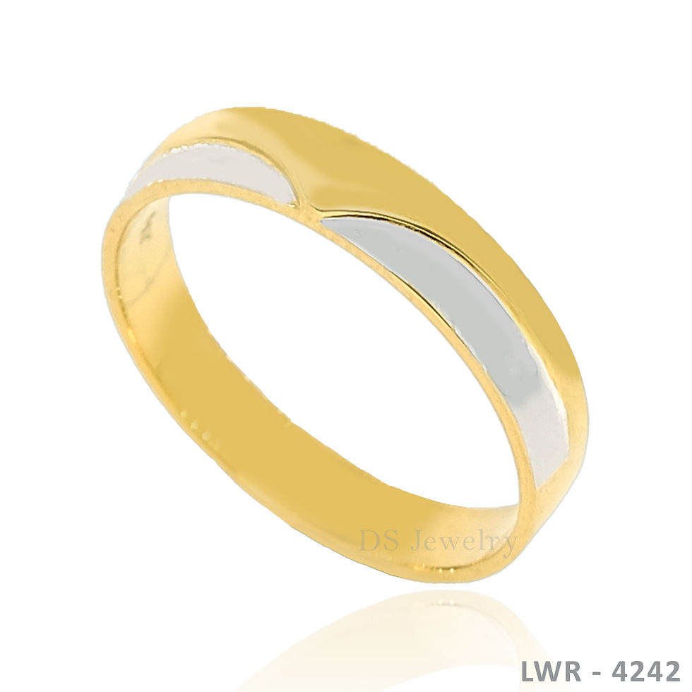 Thumbnail: 14K-Two Toned V Shape Design Wedding Ring