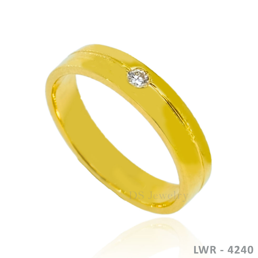 Thumbnail: 14K-YG Sambre with Solo Diamond Wedding Ring