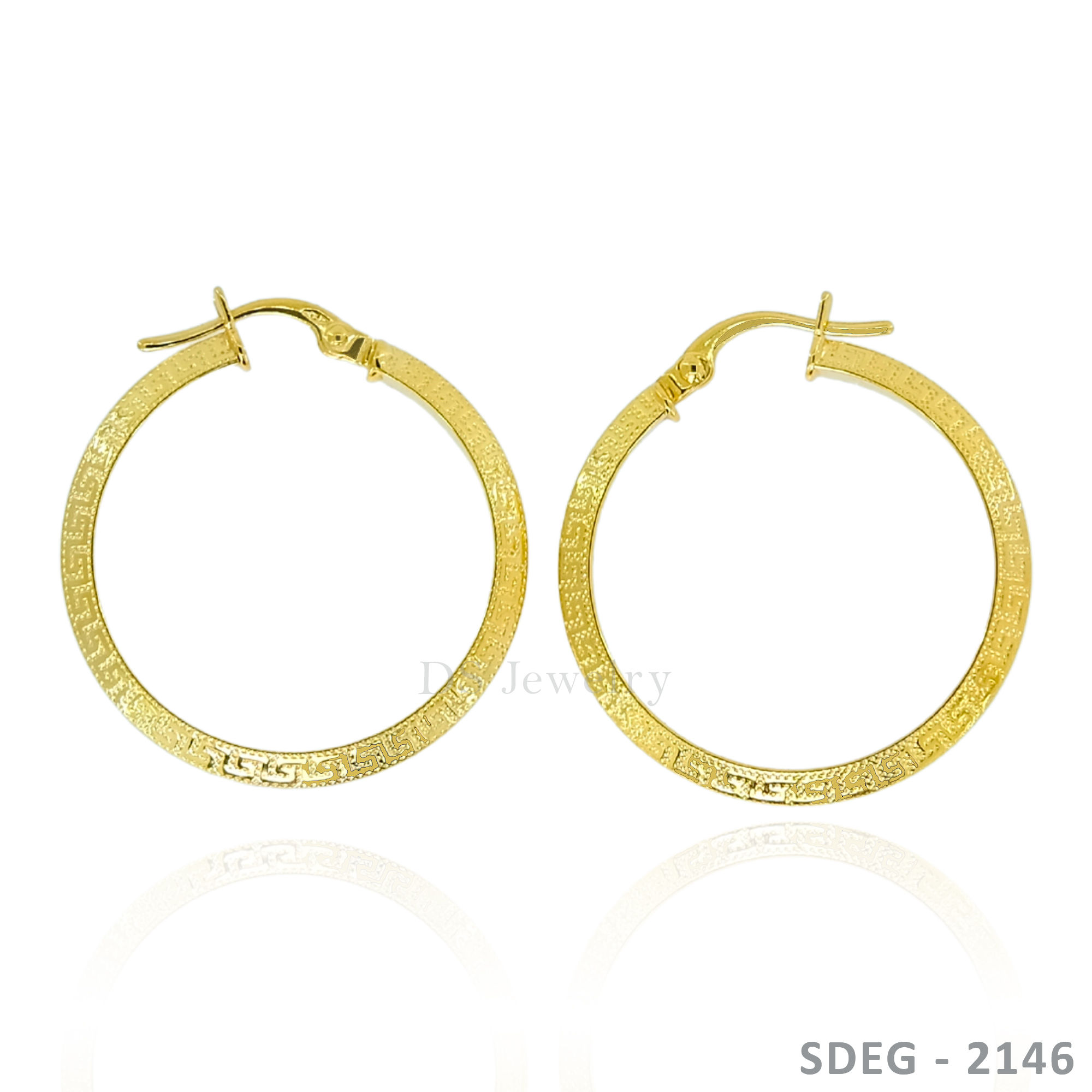 18K-YG Big Design Loop Earring