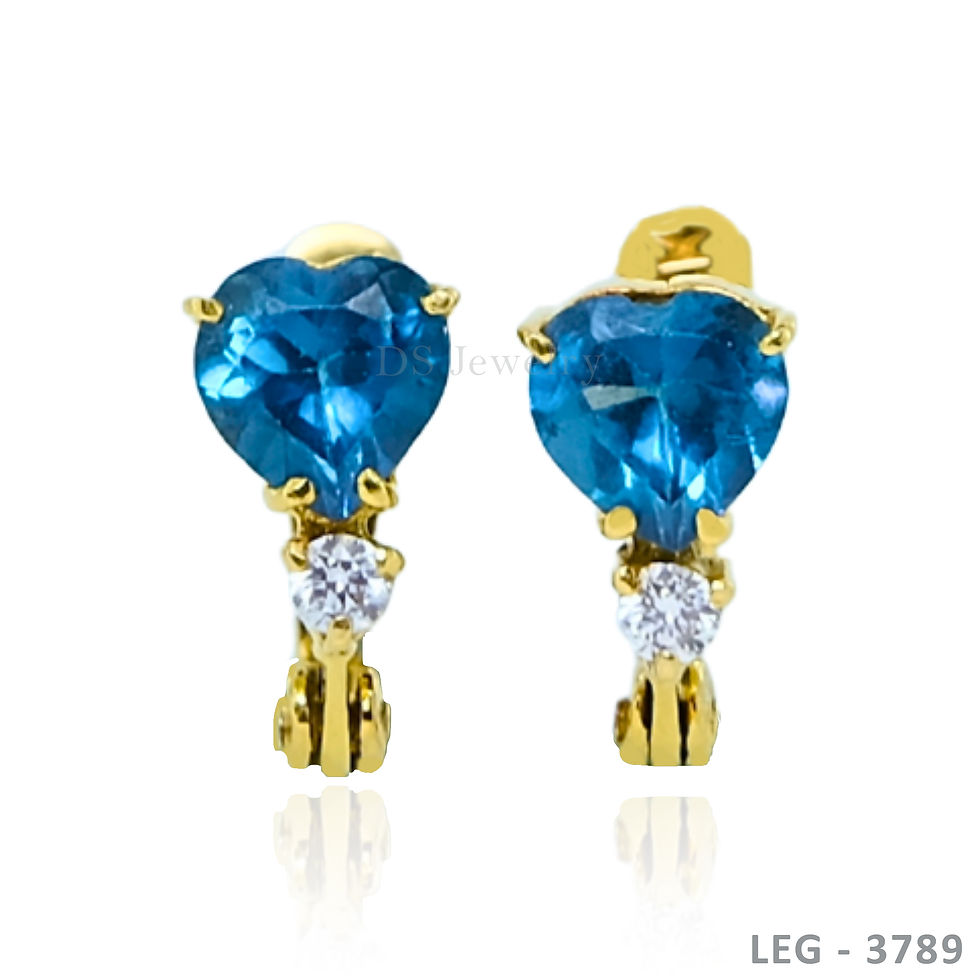 14K-YG Birthstone Heart with Diamond De Caja Earring