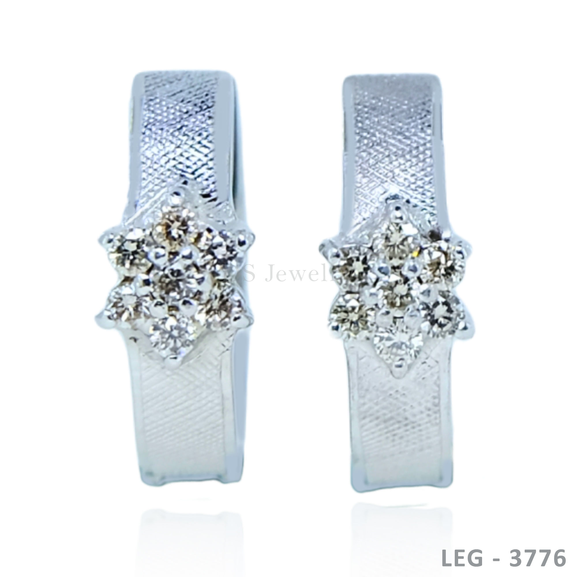 14K-WG Rositas Creolla with Diamond Earring