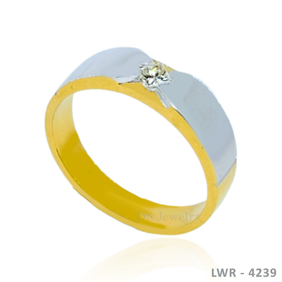 Thumbnail: 14K- Two Tone Solo Princess Cut Diamond Wedding Ring