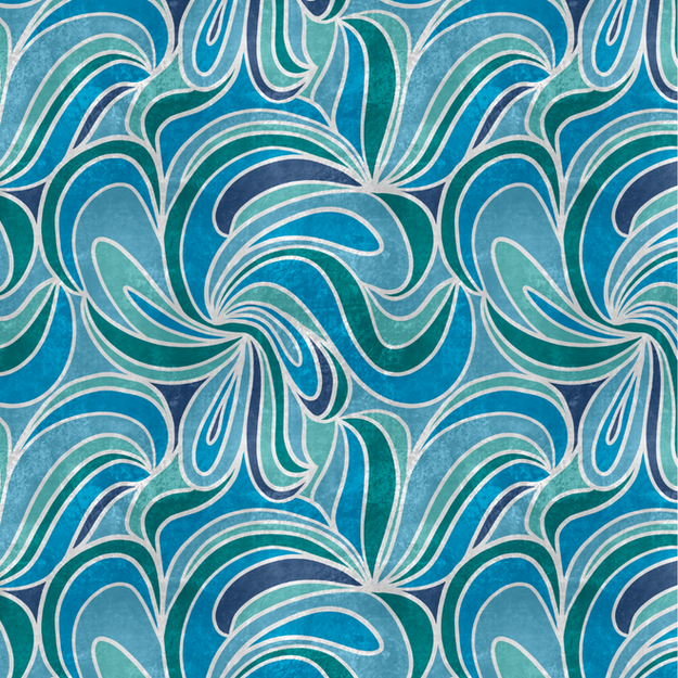 seamless pattern of illustrated waves