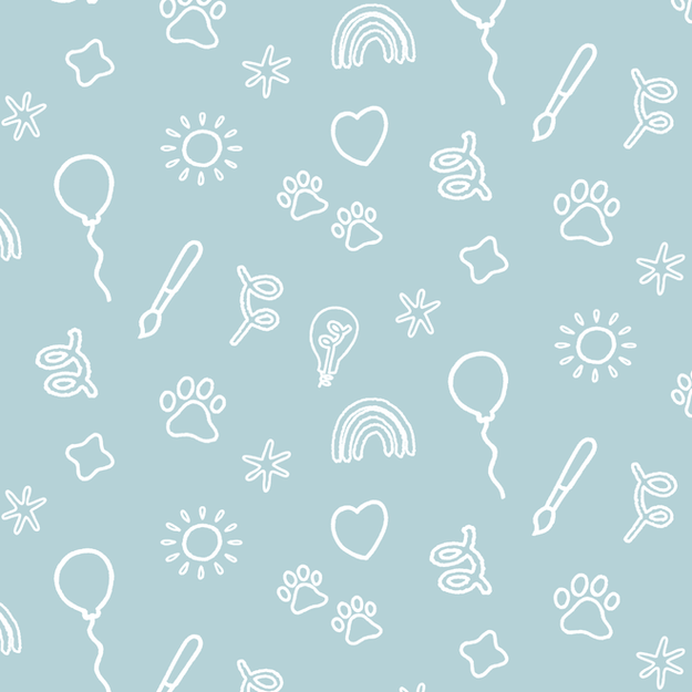 white on blue Pawsitively Creative Pattern