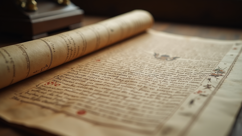 Eye-level view of a historical document showcasing the Magna Carta
