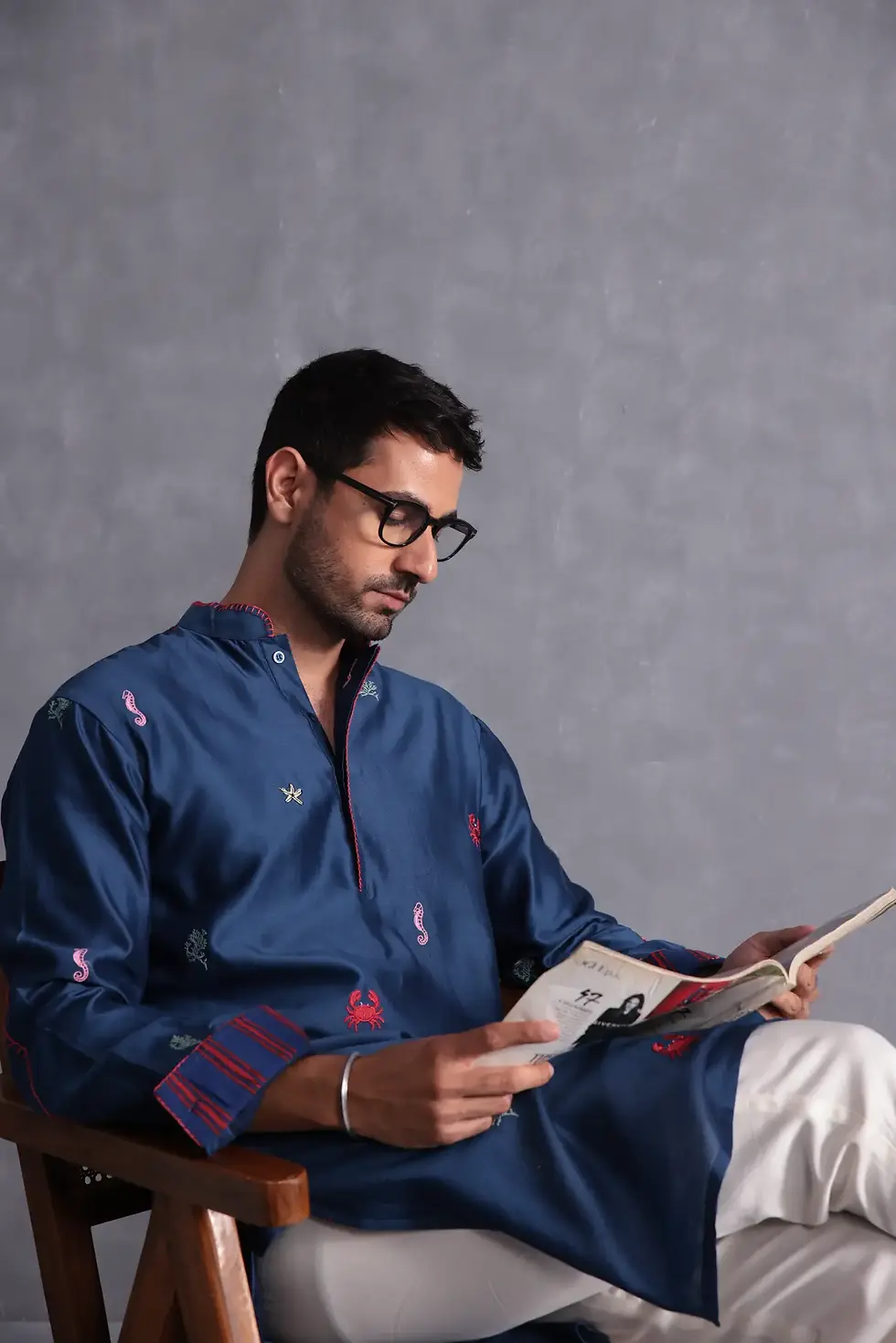 Thumbnail: Feeling Crabby Kurta - with elbow patches