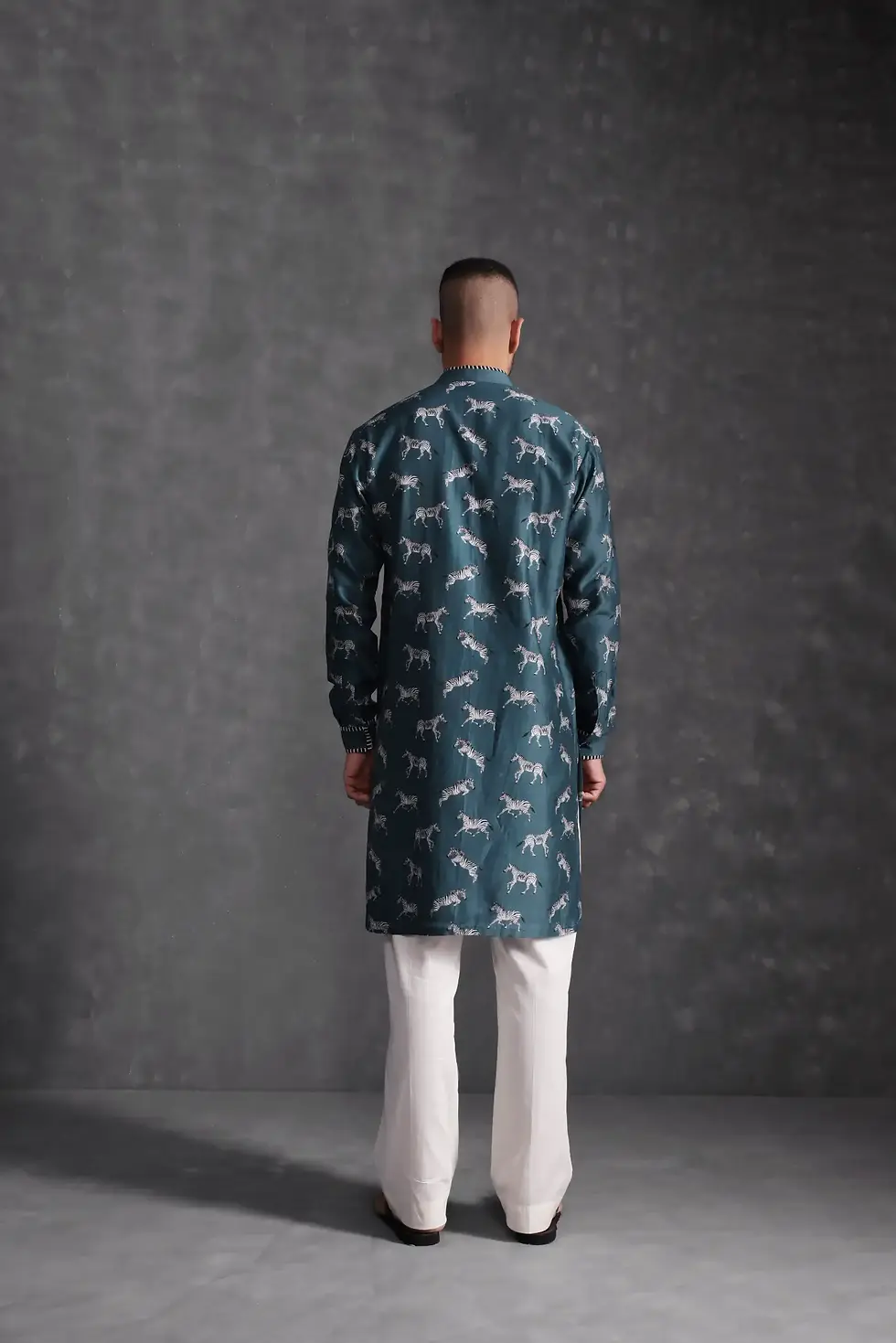 Thumbnail: Zebra-crossing Kurta (Teal)