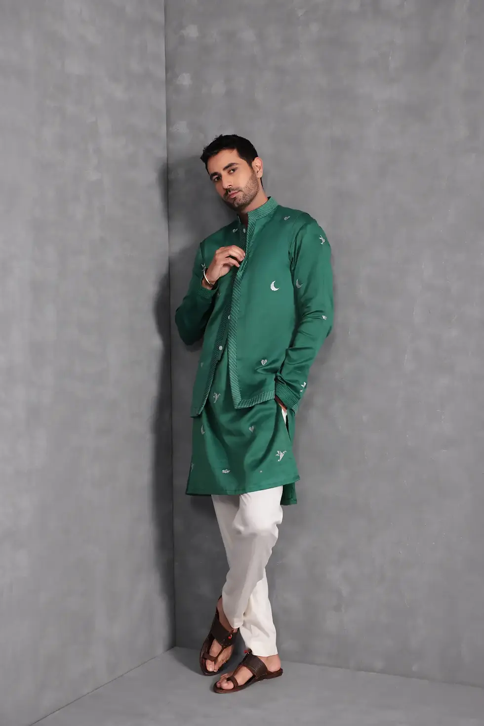 Thumbnail: Origami Elements Embroidered Kurta