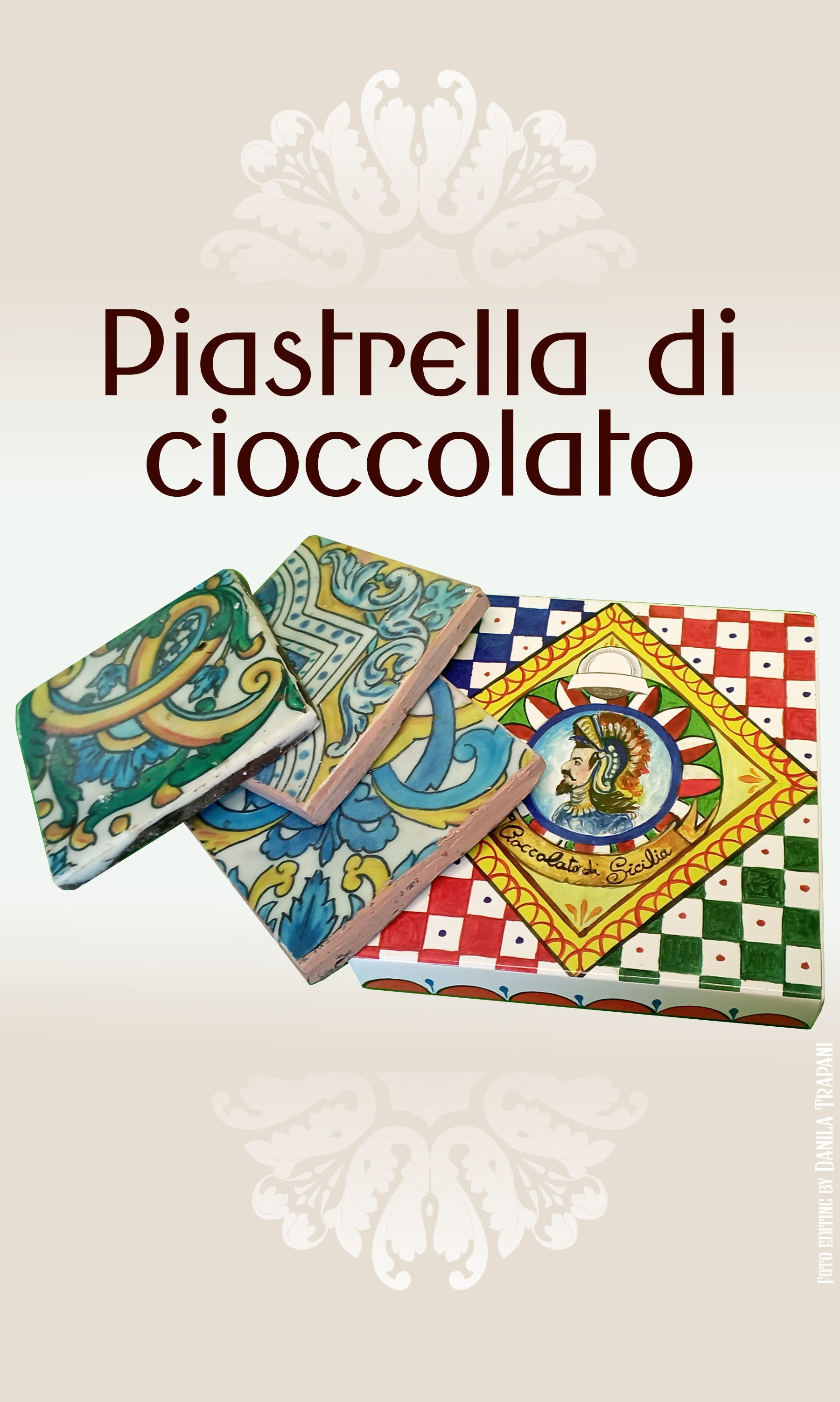 Piastrella di cioccolato dipinta a mano