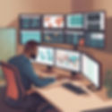 Security analyst reviewing threat intelligence data on multiple monitors.