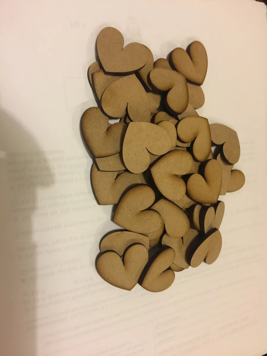 Miniatura: 100 Corazones MDF Decoración Adorno