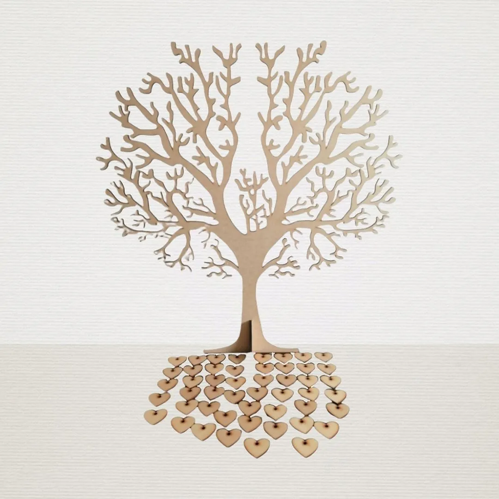 Miniatura: Árbol de Firmas Mdf Para Boda XV Años Sin Corazones