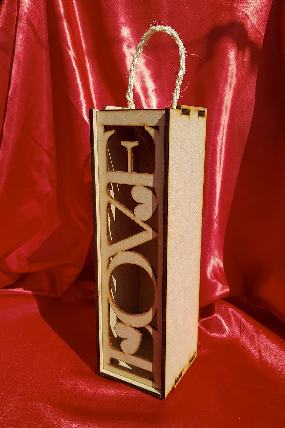 Miniatura: Caja MDF Para Vino Con Grabado y Letrero de Acrílico | Love | Sin Botella
