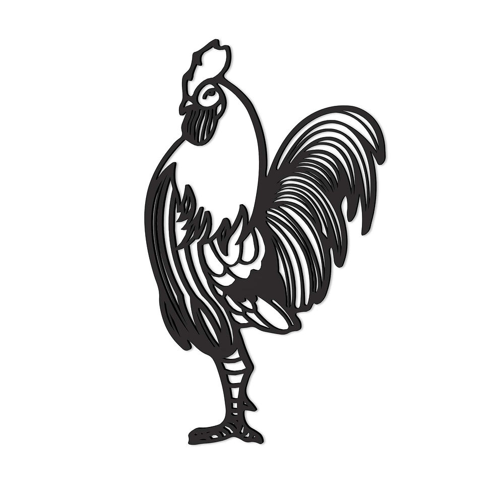 Figura Geométrica Decor Gallo Curvo Mdf 6mm Pintada 87x67cm