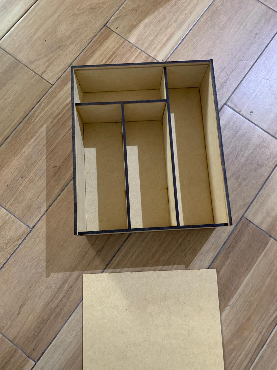 Miniatura: Caja MDF Para Botella y 2 Copas | Sin Botella | Sin Copas | Sin Viruta