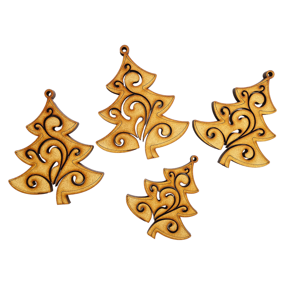 Miniatura: Paquete 12 Esferas Ornamentos Para Árbol de Navidad Madera MDF