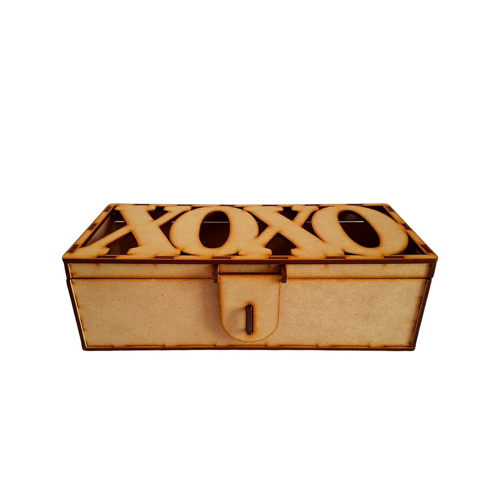 Caja Madera Mdf Cofre XOXO Para Regalo Dulces Chocolates