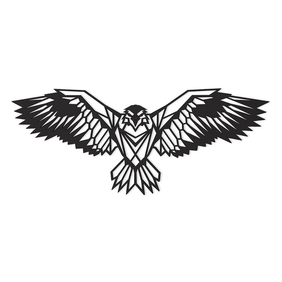 Figura Geométrica Decorativa Águila Mdf 6mm Pintada 65x160cm