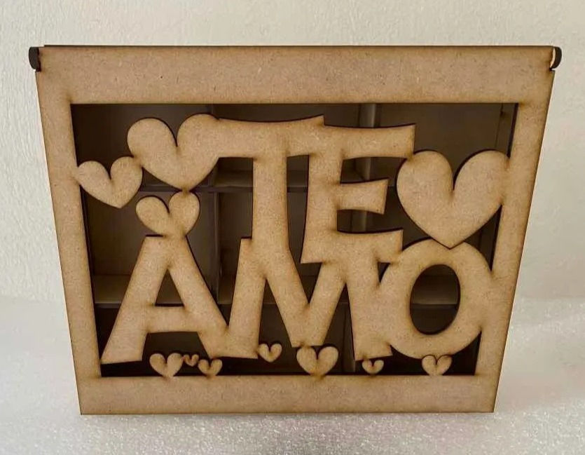 Miniatura: Caja Te Amo MDF 3mm con 9 Divisiones