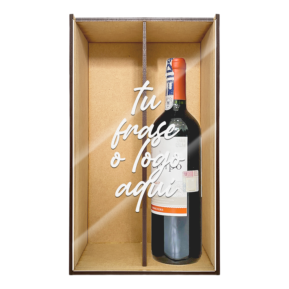 Caja MDF Para Dos Vinos Tapa De Acrílico Con Grabado | Sin Botella