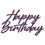 Miniatura: Letrero Cumpleaños Happy Birthday Cursivo Pintado 60cm Mdf 3mm