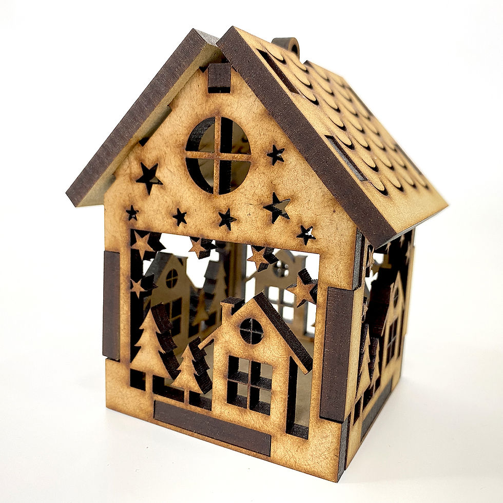 Miniatura: Mini Casitas Decorativos de Madera MDF Para Navidad