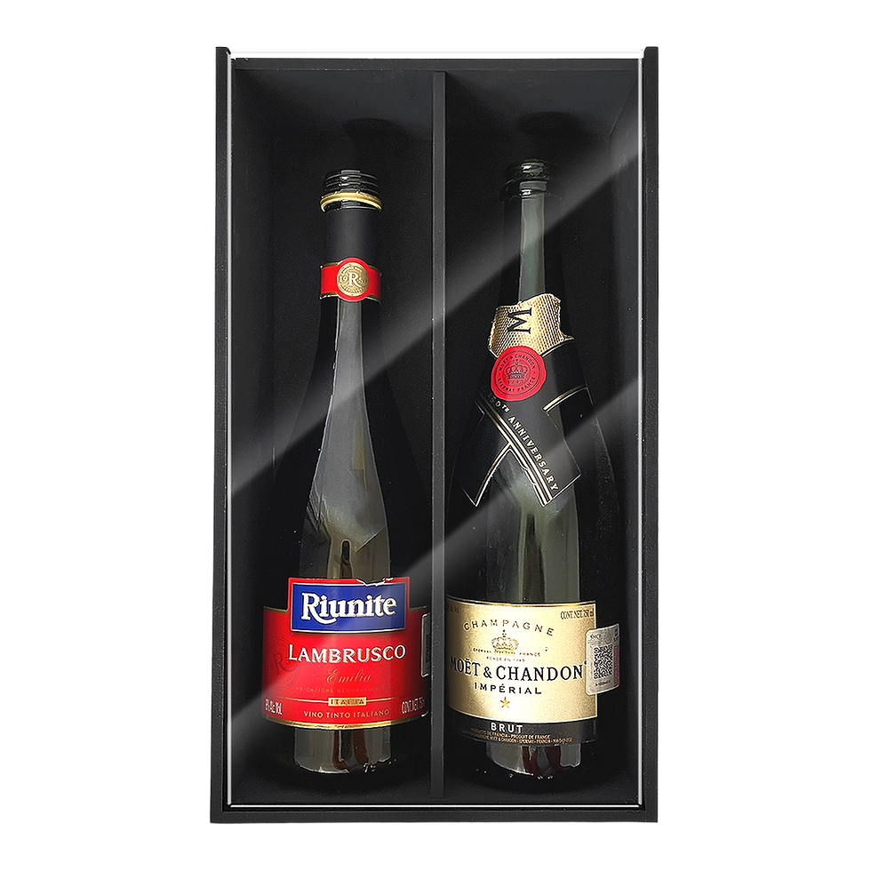 Caja MDF Pintada Con Tapa De Acrílico Para Dos Vinos | Sin Botella