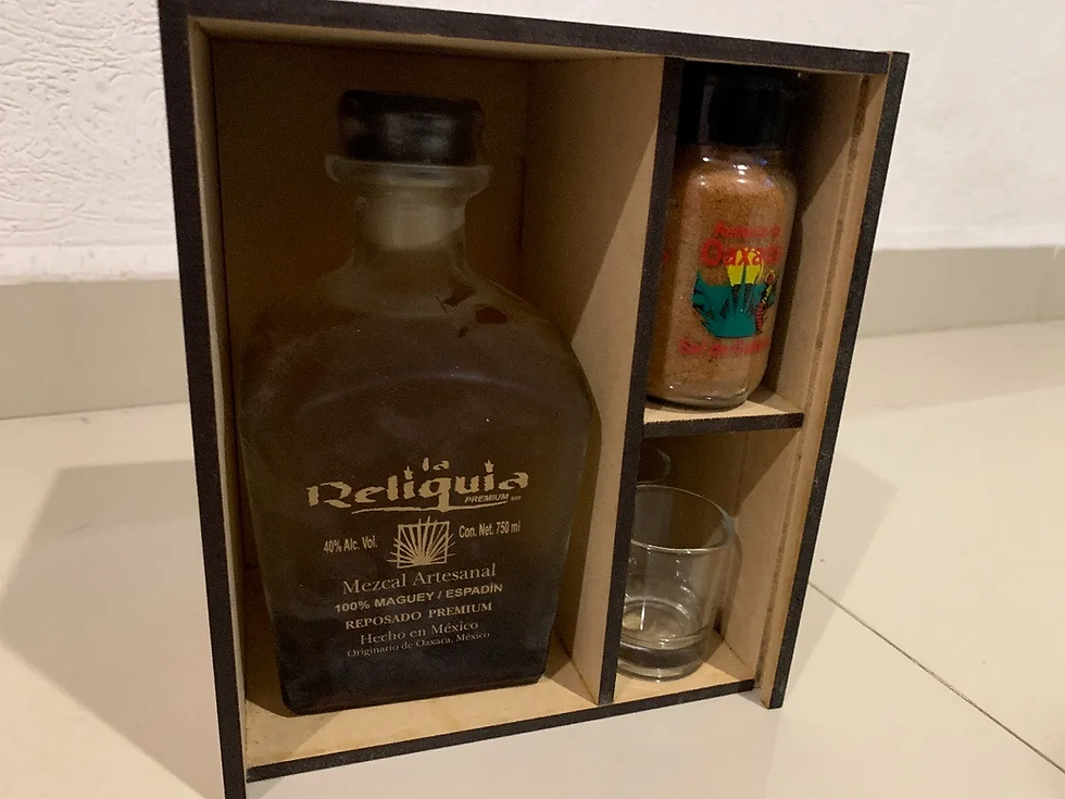 Miniatura: Caja Madera MDF Para Tequila Mezcal Con Grabado | Sin Botella | Para Papá