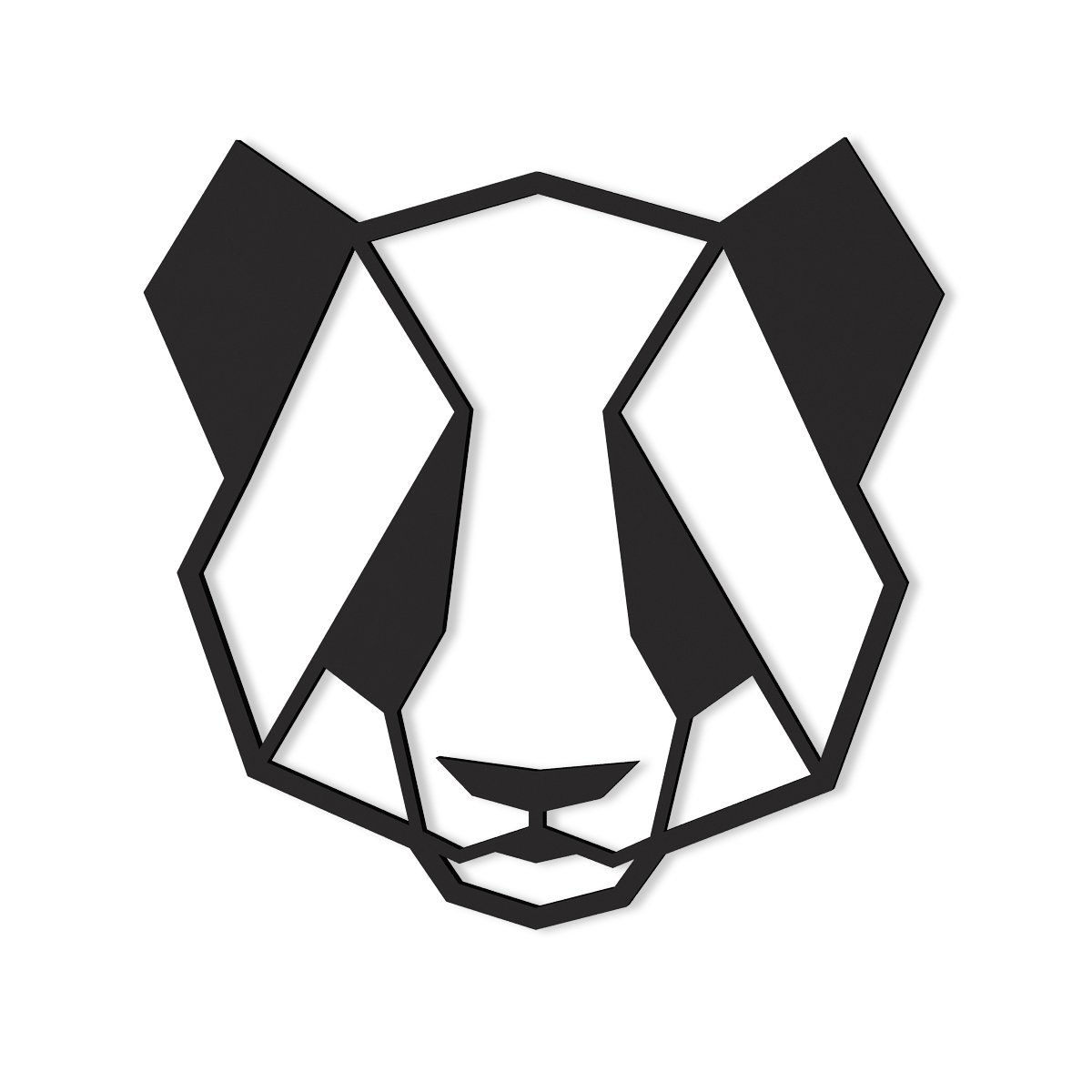 Figura Geométrica Decorativa Panda Mdf 6mm Pintada 64x66cm