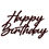 Miniatura: Letrero Cumpleaños Happy Birthday Cursivo Pintado 60cm Mdf 3mm