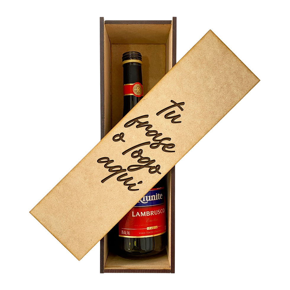 Miniatura: Caja Para Una Botella de Vino Con Grabado | Sin Botella