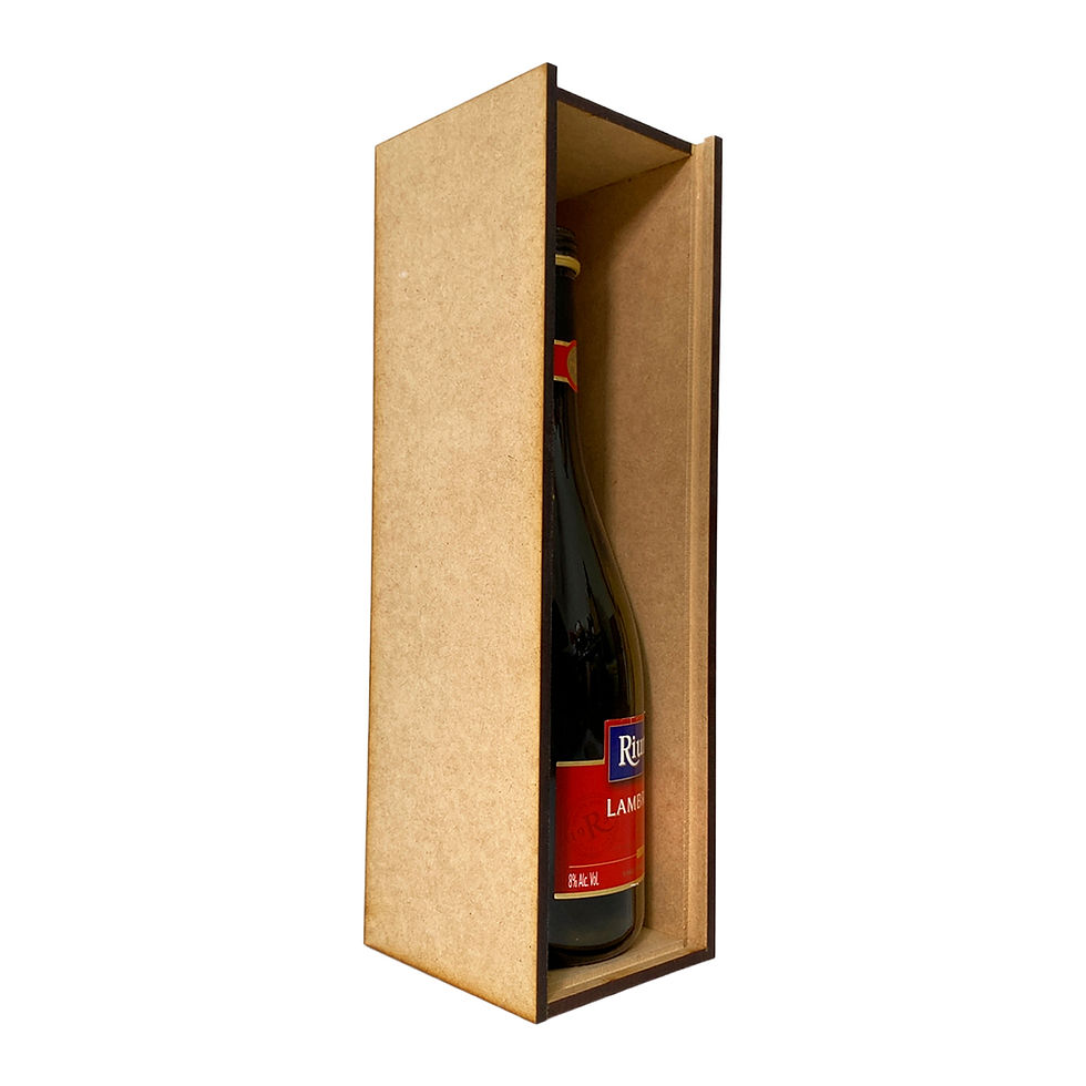 Miniatura: Caja MDF Grabada Para Botella Vino Lambrusco | Sin Botella | Abuelos