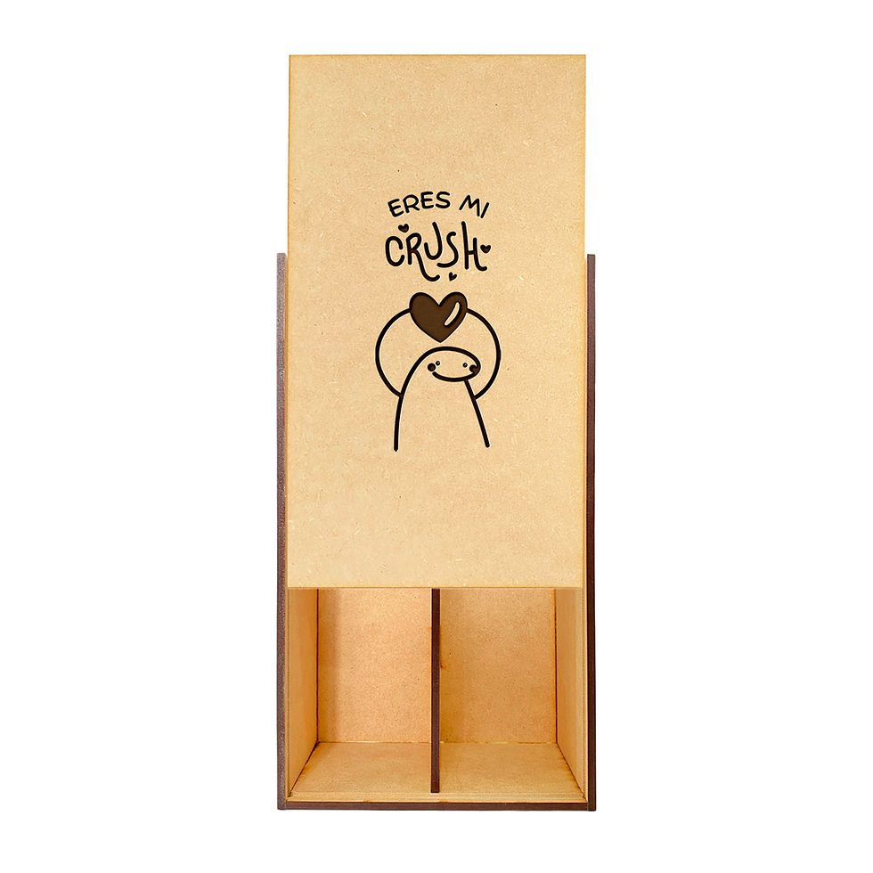 Miniatura: Caja Madera MDF Grabada Para Lambrusco Diseño 14 de Febrero | Sin Botella
