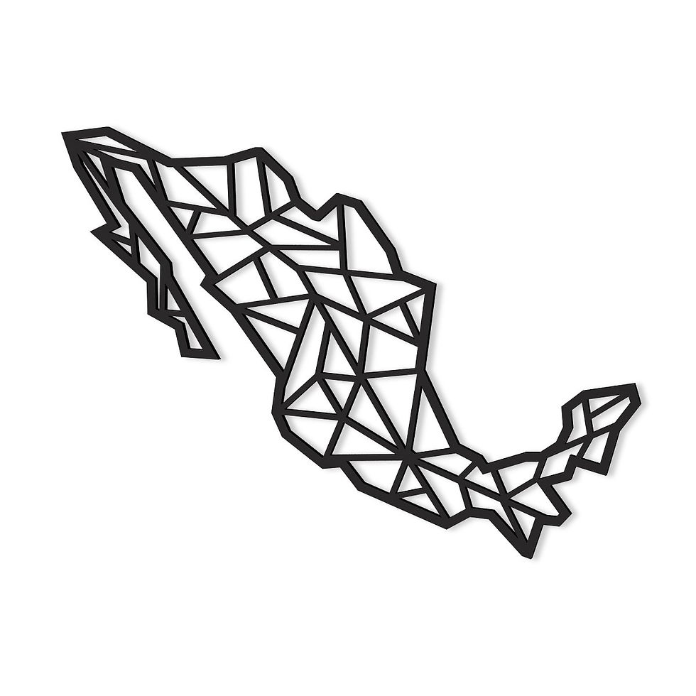 Figura Geométrica Decorativa México Mdf 6mm Pintada 62x85cm