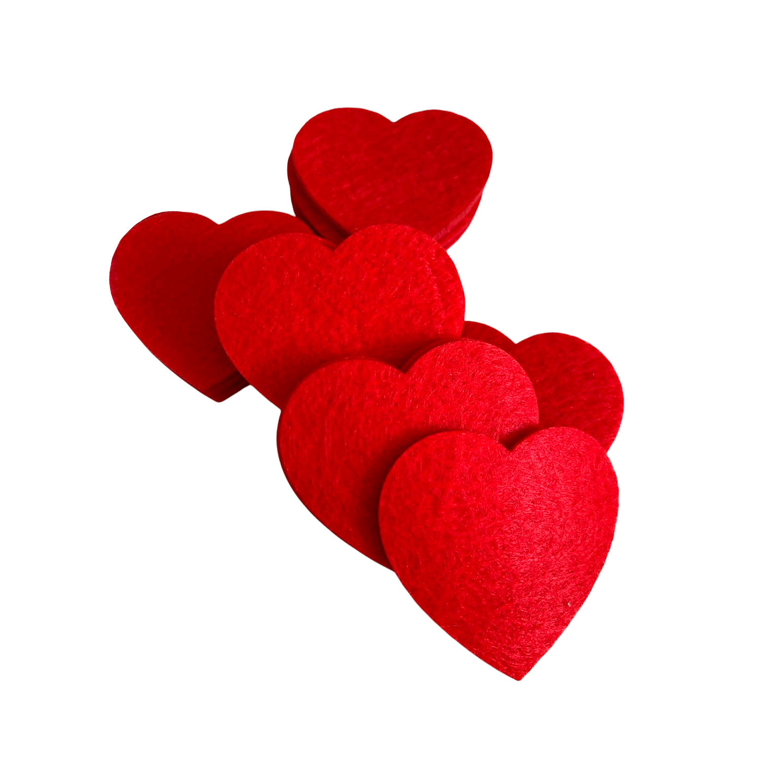 100 Corazones Fieltro Rojo Para Decoración Scrapbooking