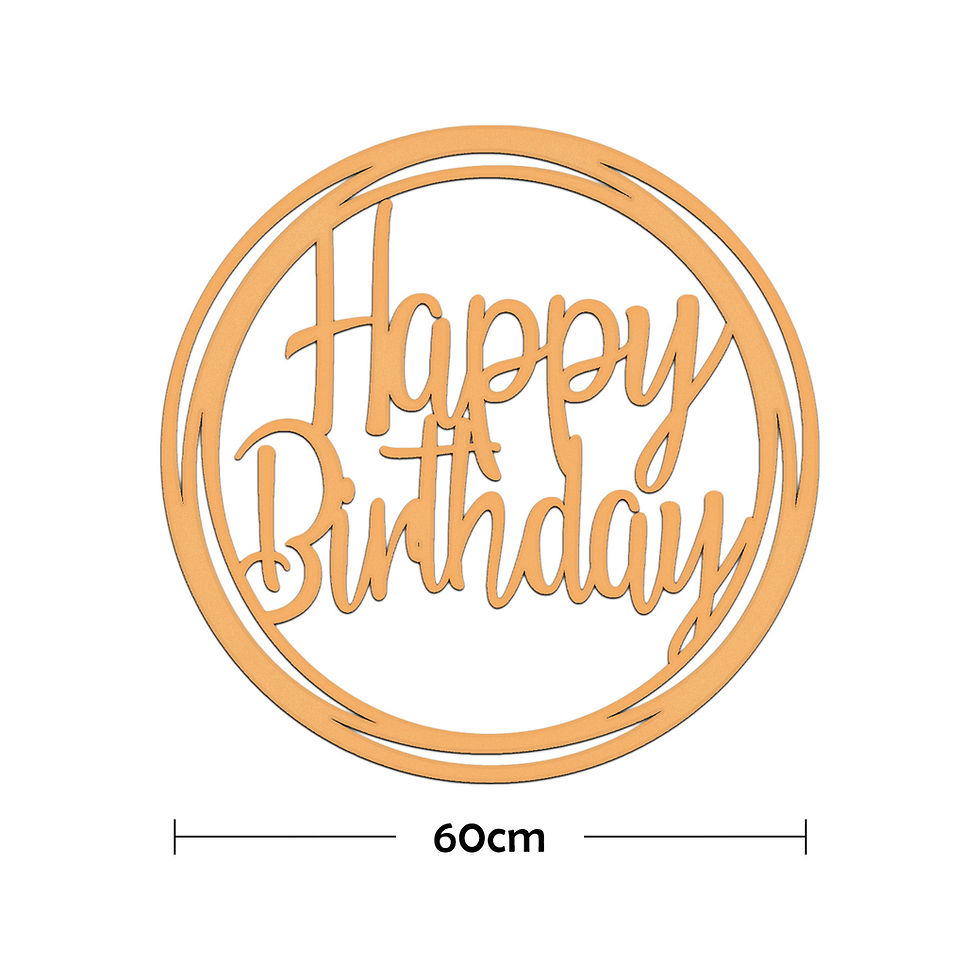 Miniatura: Letrero Cumpleaños Happy Birthday 60cm Mdf 6mm