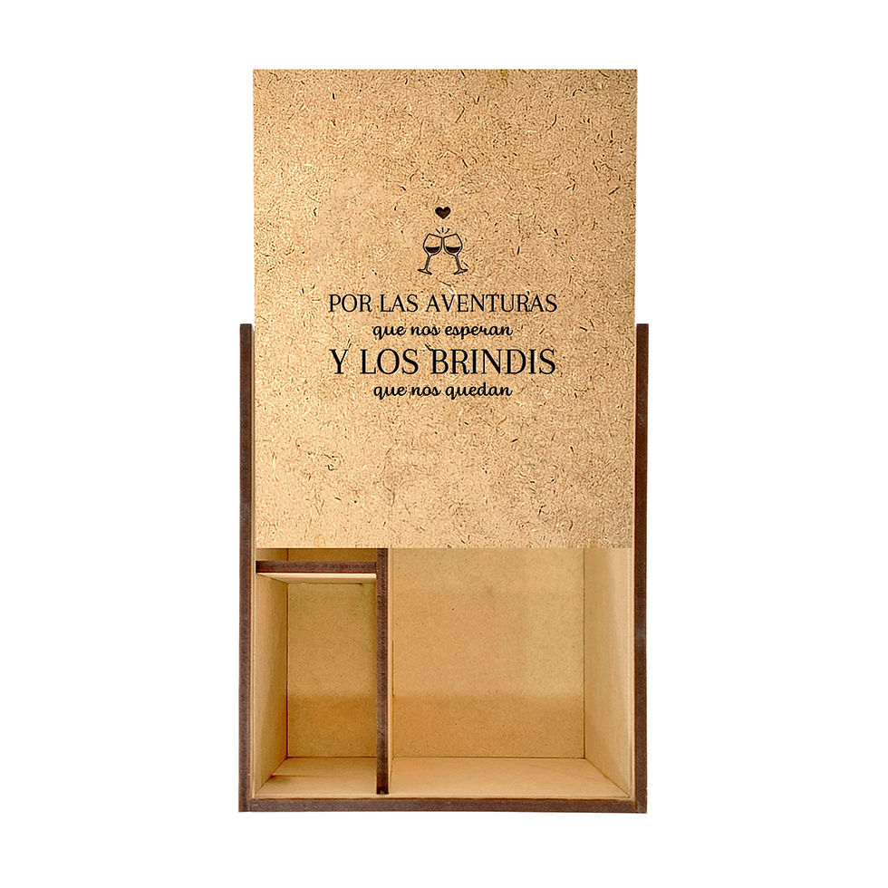 Miniatura: Caja MDF Para Tequila Mezcal Grabado 14 de Febrero | Sin Botella