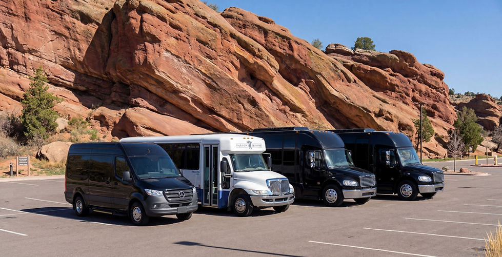 Luxury Sprinter van interior for Denver to Red Rocks group transportation
