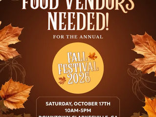 Food Vendors Wanted for 2026 Clarkesville Fall Festival