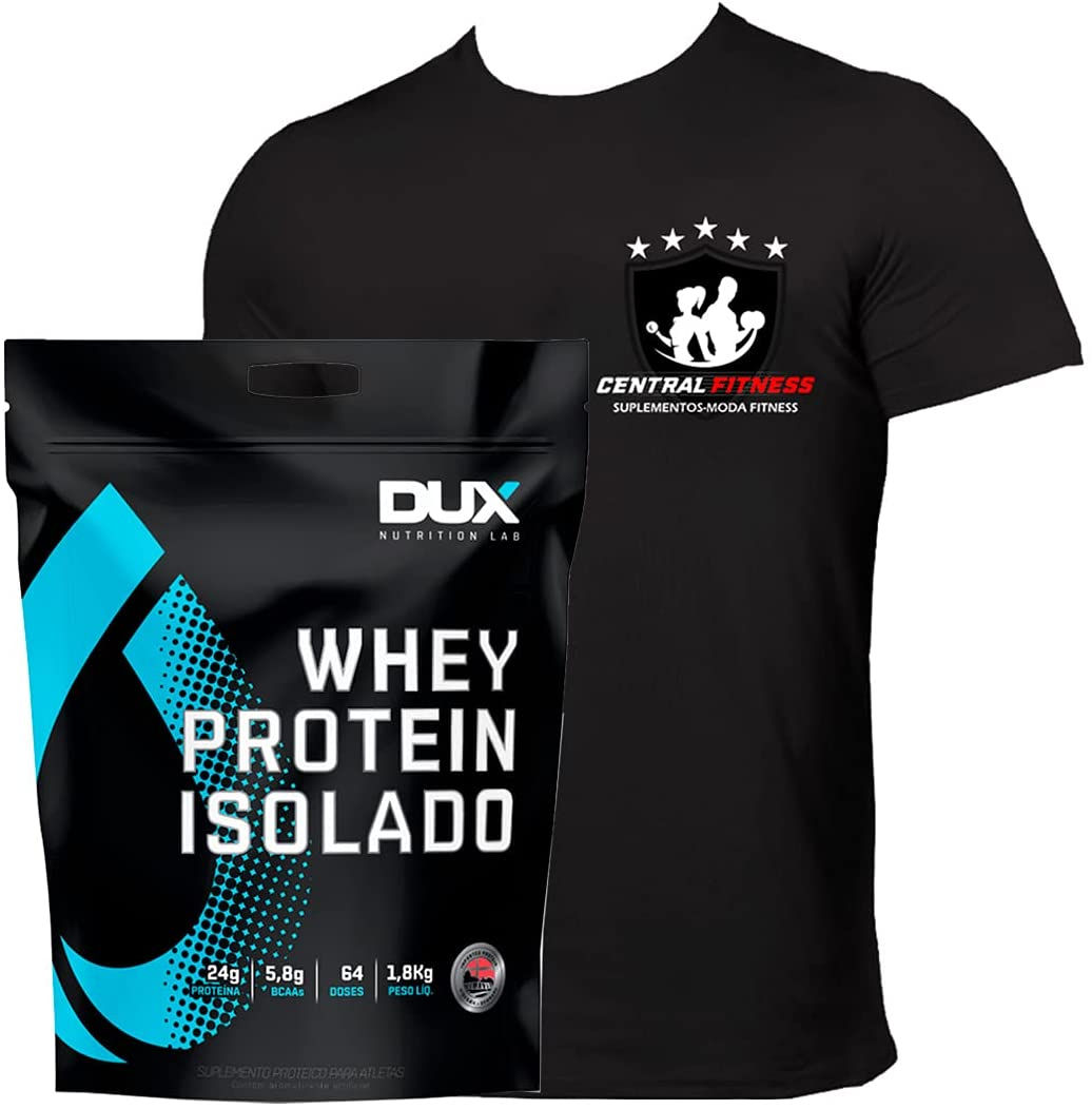 Whey Protein Isolado - 1,8Kg - Morango - Dux Nutrition + Camiseta