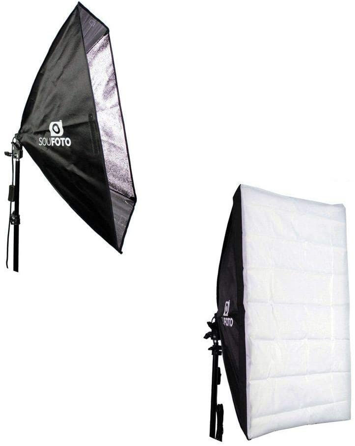Miniatura: Kit de Iluminação Duplo com Softbox 50x70cm de Soquete E-27 Embutido e Tripé de