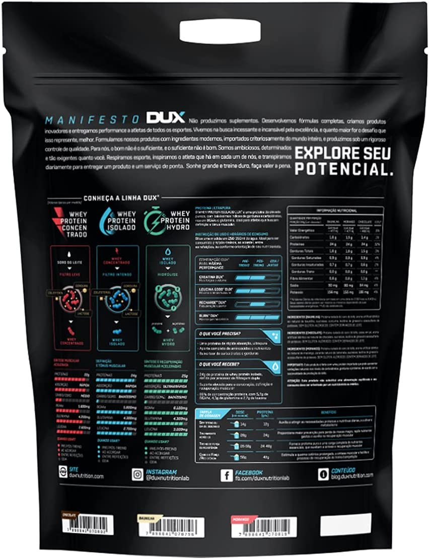 Miniatura: Whey Protein Isolado - 1,8Kg - Morango - Dux Nutrition + Camiseta