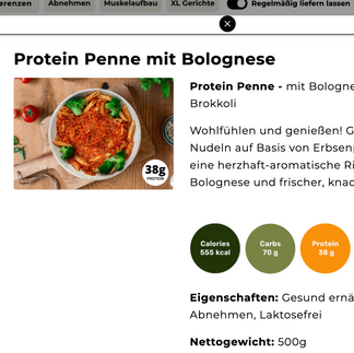 Protein Pasta mit Bolognese