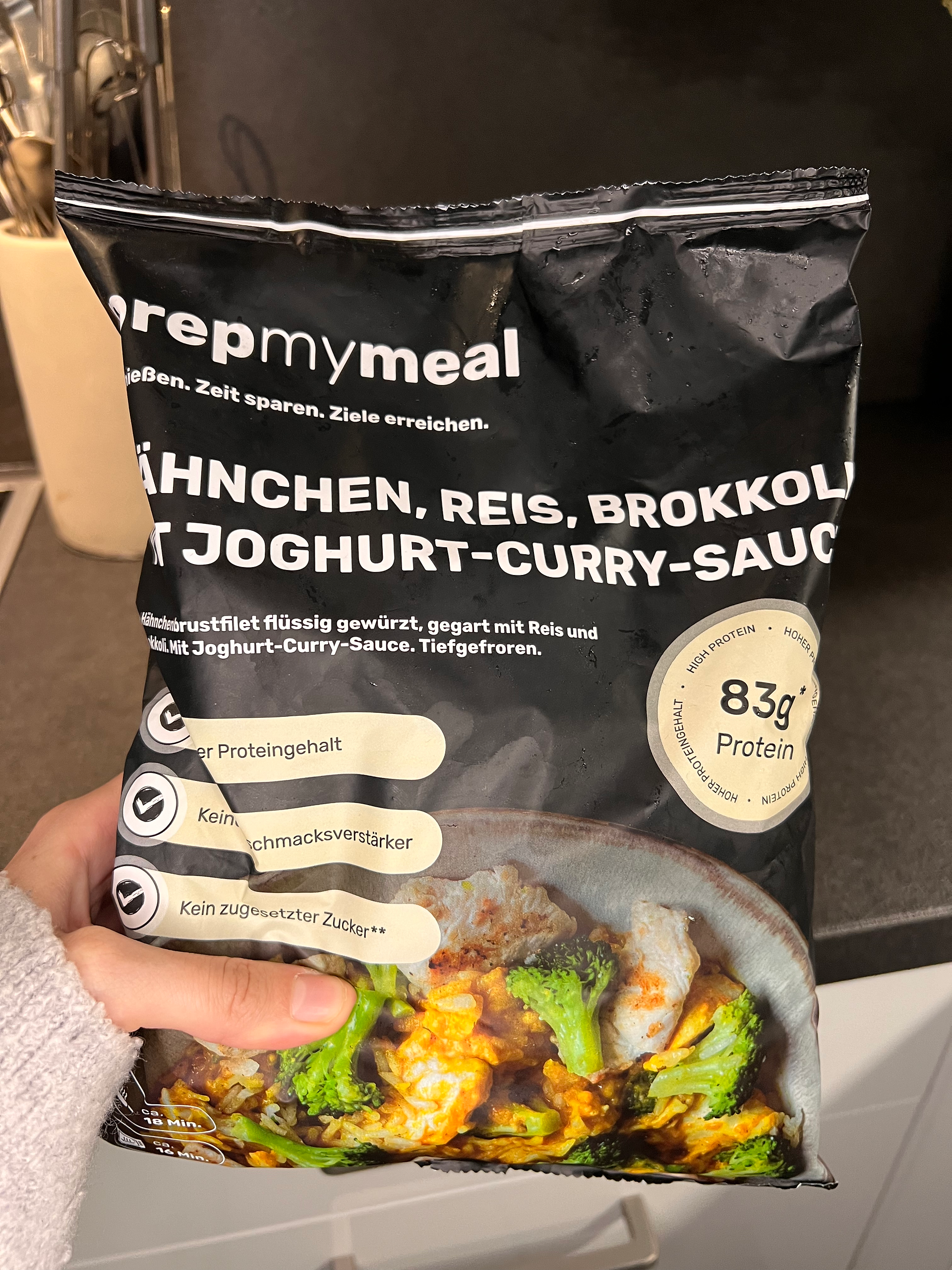 Prepmymeal XL Gericht Tüte in der Hand