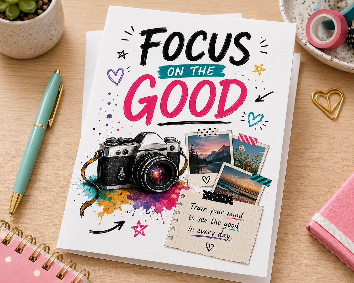 Focus On The Good Card | Teen Encouragement Card | Friendship Card for Teenager