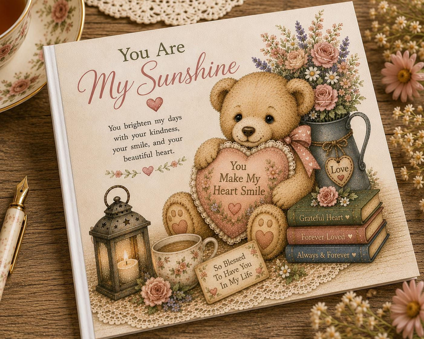 You Are My Sunshine Card | Little Notes Collection |Teddy Bear Greeting Card | F