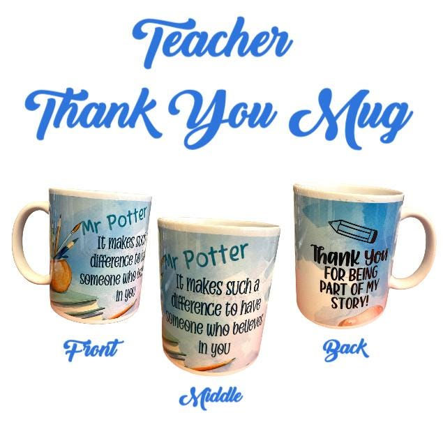 Personalized Teacher Thank You Mug, Brilliant Teacher Gift