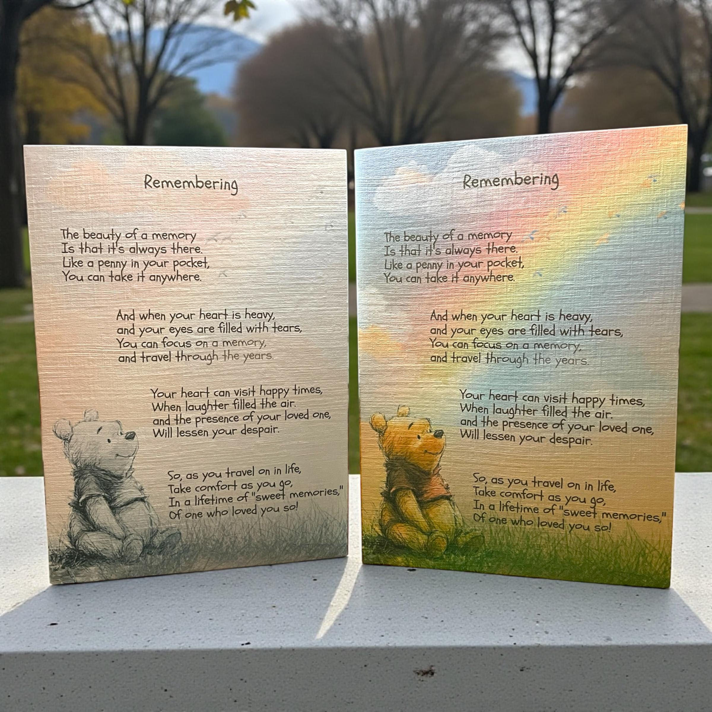 Winnie the Pooh Sympathy Card, Thinking of You, Bereavement